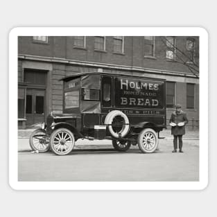 Bakery Delivery Truck, 1923. Vintage Photo Magnet